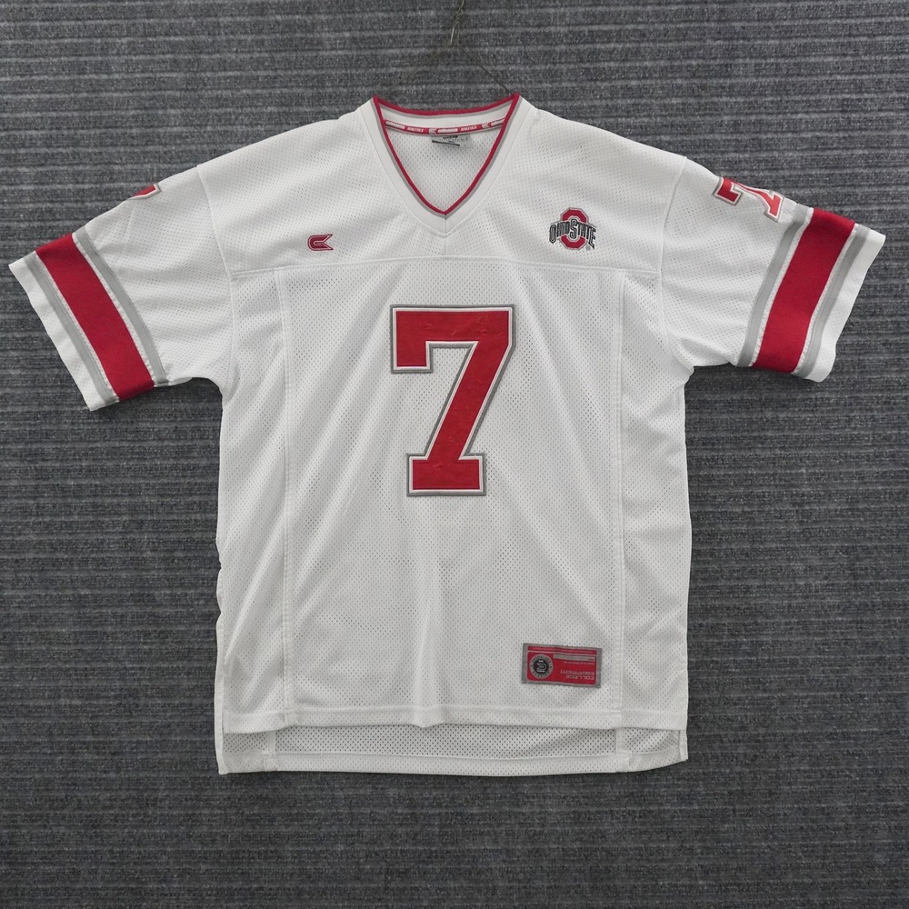 Colosseum Ohio State Buckeyes Football Jersey Mens L White Number 7 Mesh